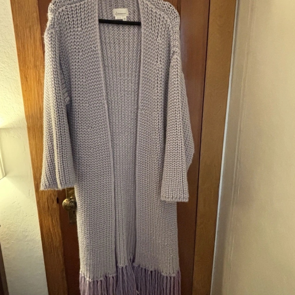 Nwt Anthropologie purple fringe duster kimono